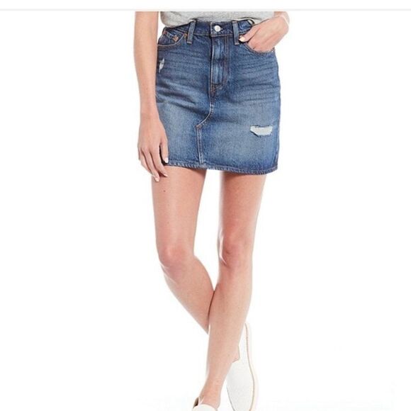 Levi’s High Rise Deconstructed denim Skirt 6/28 - Picture 1 of 6